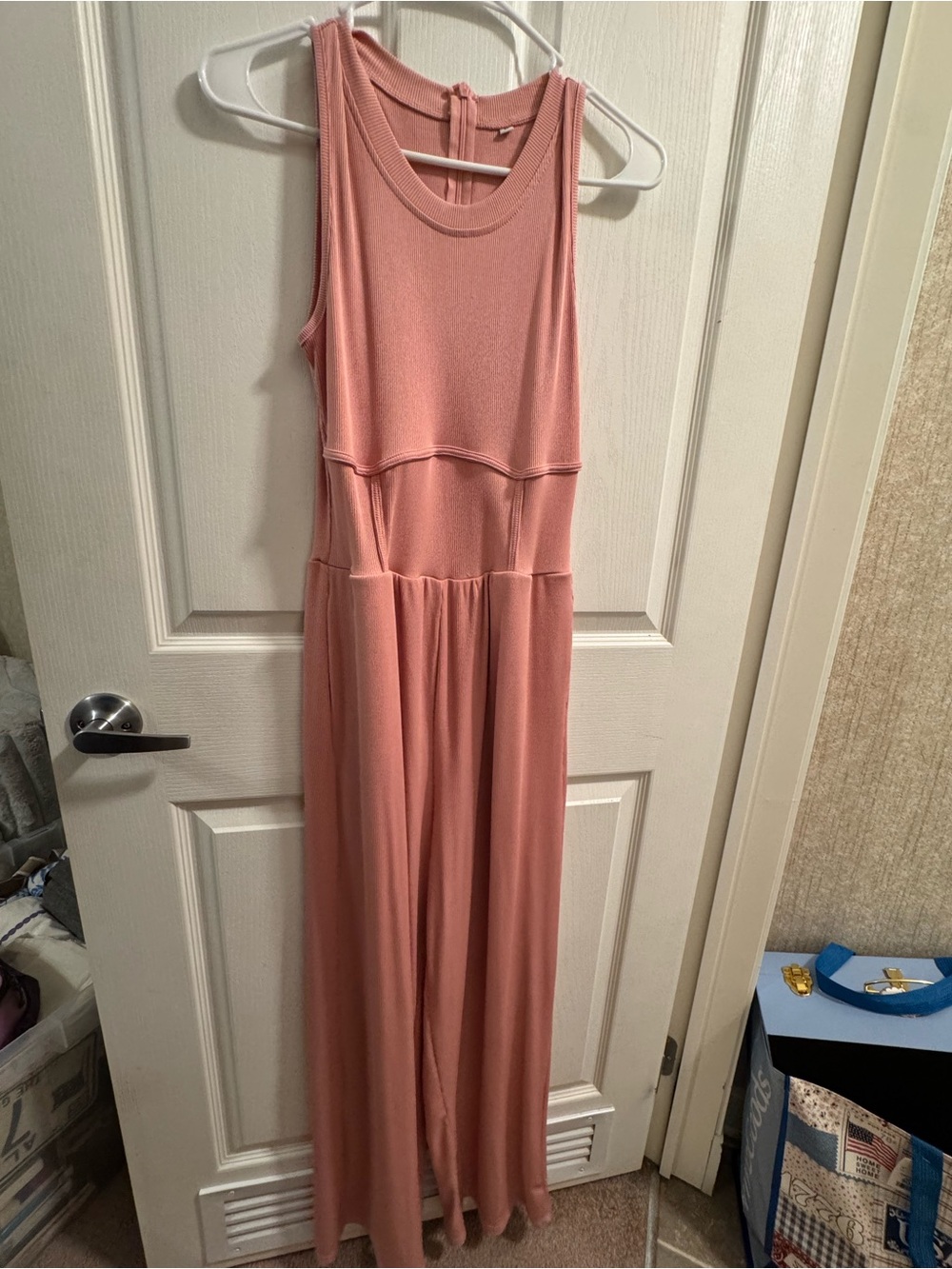 Sleeveless Pink Maxi Jumpsuit